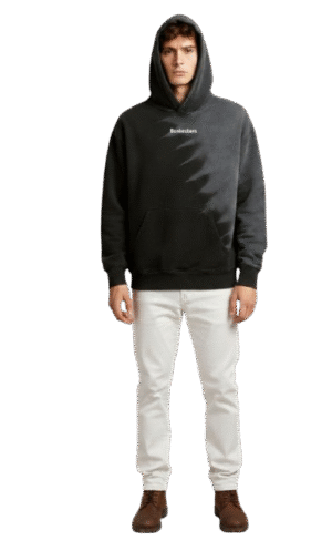 Noir Black Acid Wash Hoodie