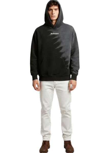 Noir Black Acid Wash Hoodie